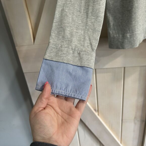 J Crew Womens Crew Neck Long Sleeve XS Gray Mixed Media Preppy 100% Cotton - Picture 3 of 10